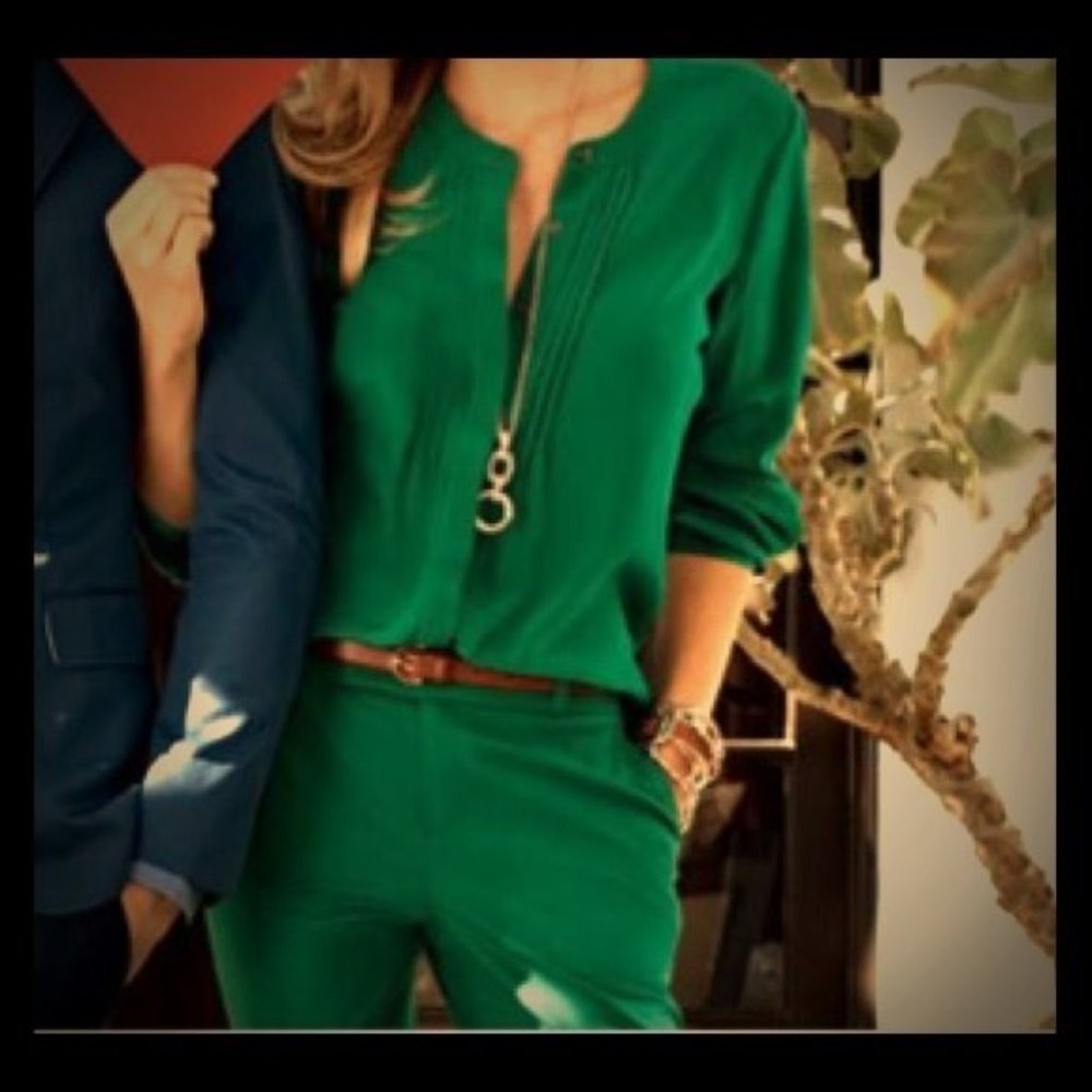 Green textured Banana Republic Hamptom Pant